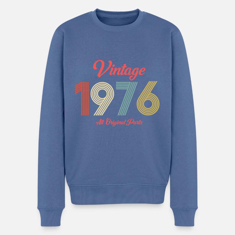 1976 - Männer Premium Bio Pullover - Taubenblau