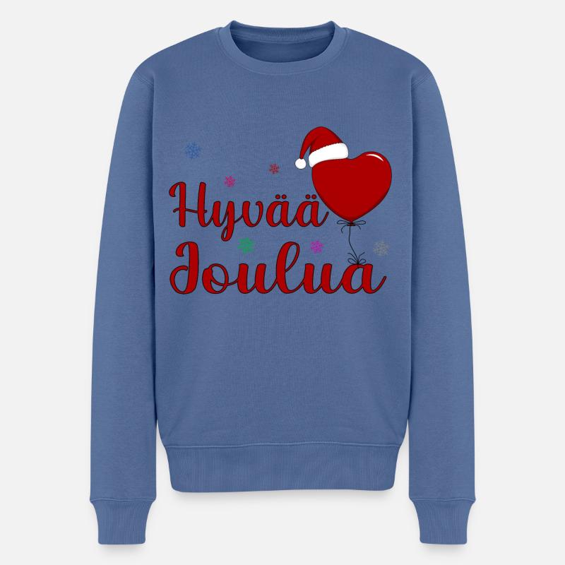 Hyvää Joulua Finnland - Männer Premium Bio Pullover - Taubenblau