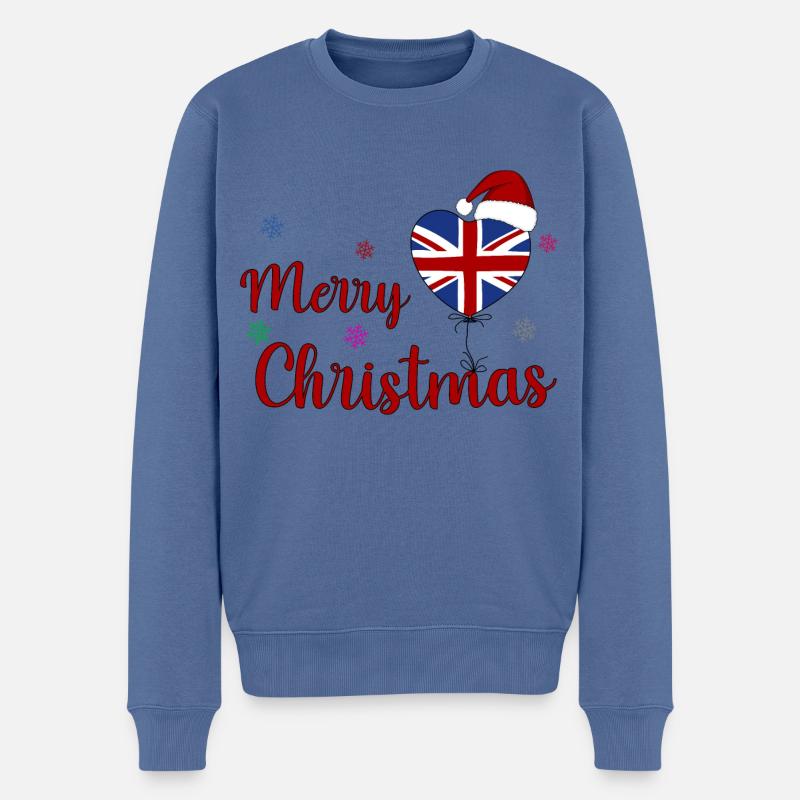 Joyeux Noël Angleterre - Pull Premium bio Homme - bleu pigeon