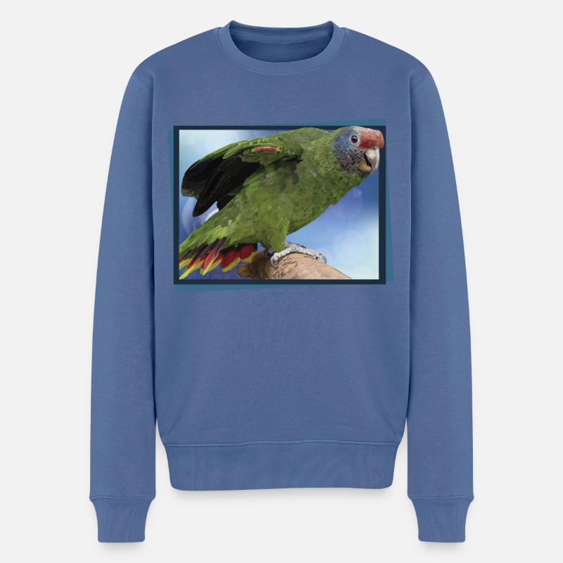 Le perroquet à queue rousse - Pull Premium bio Homme - bleu pigeon