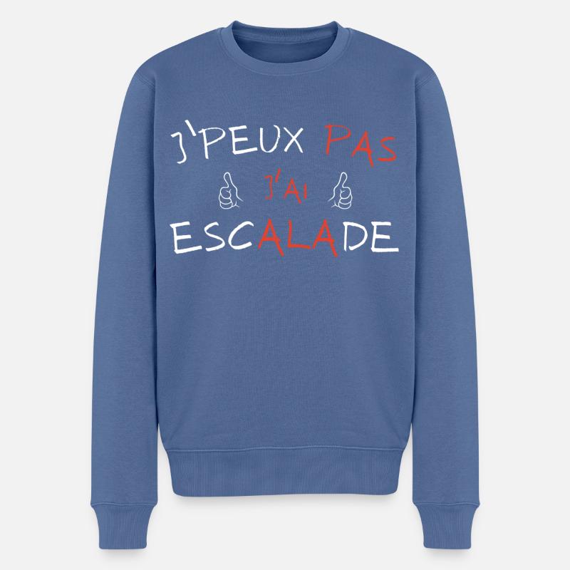 J'peux pas j'ai Escalade - Pull Premium bio Homme - bleu pigeon