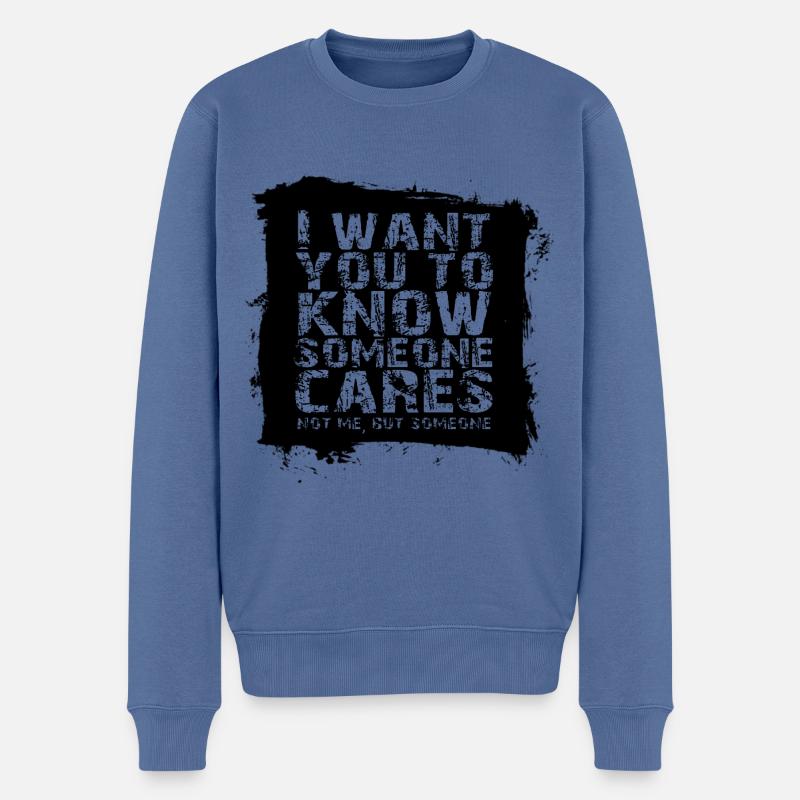 ADHS - Männer Premium Bio Pullover - Taubenblau