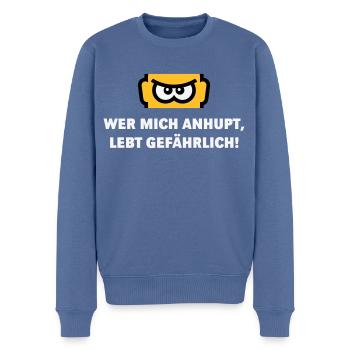 Wer Mich Anhupt, Lebt Gefährlich! (Auto / NEG 3C) - Männer Premium Bio Pullover - Taubenblau - Vorne - Nico (187cm)