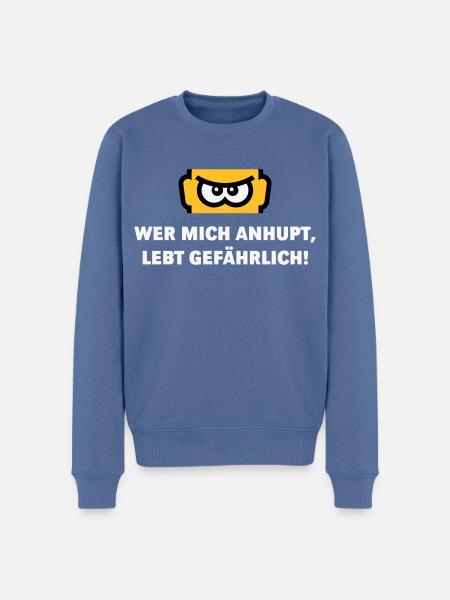 Wer Mich Anhupt, Lebt Gefährlich! (Auto / NEG 3C) - Männer Premium Bio Pullover - Taubenblau