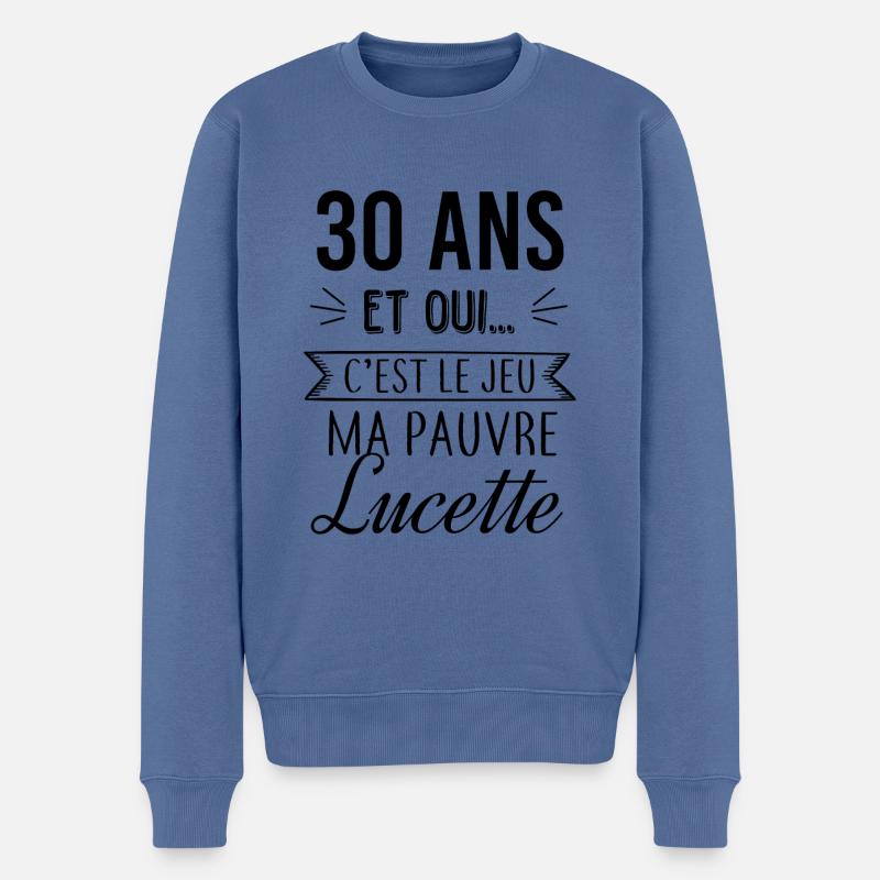 Pauvre Lucette 30 ans - Pull Premium bio Homme - bleu pigeon