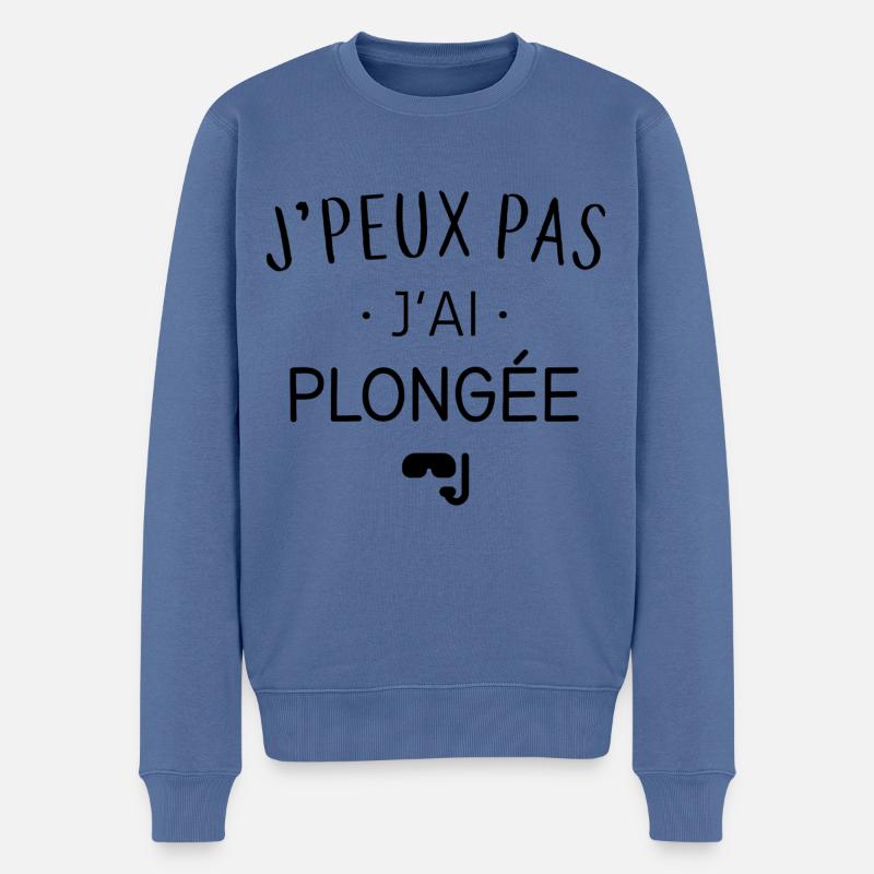 J'ai plongée - Pull Premium bio Homme - bleu pigeon