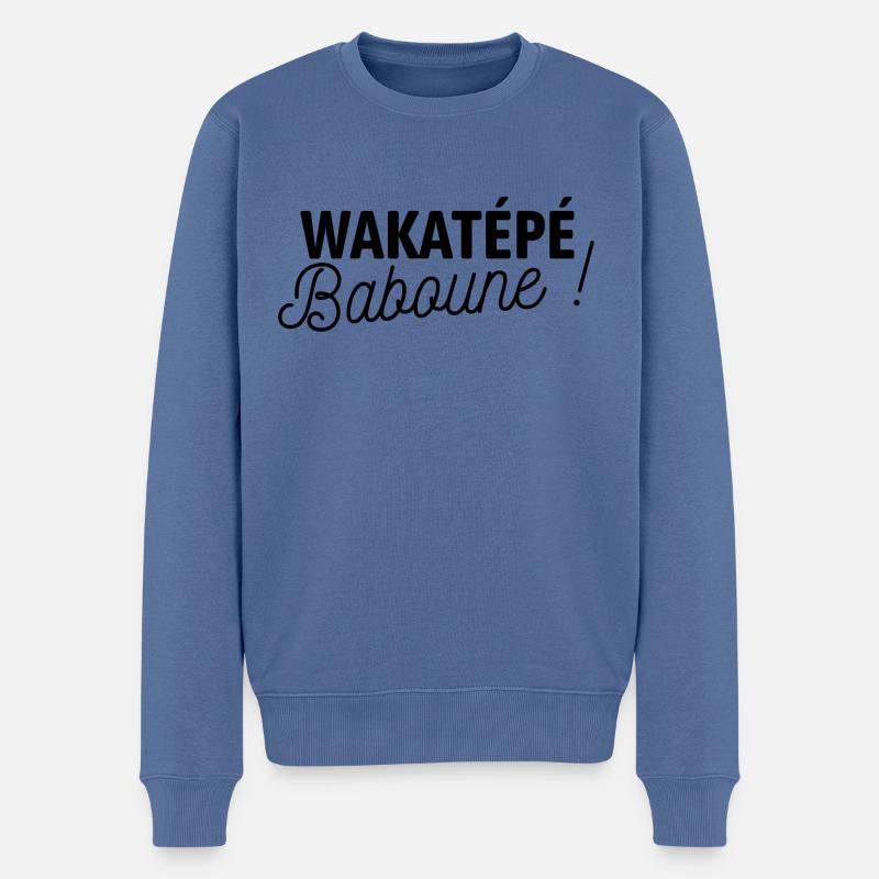 Wakatépé Baboune ! - Pull Premium bio Homme - bleu pigeon