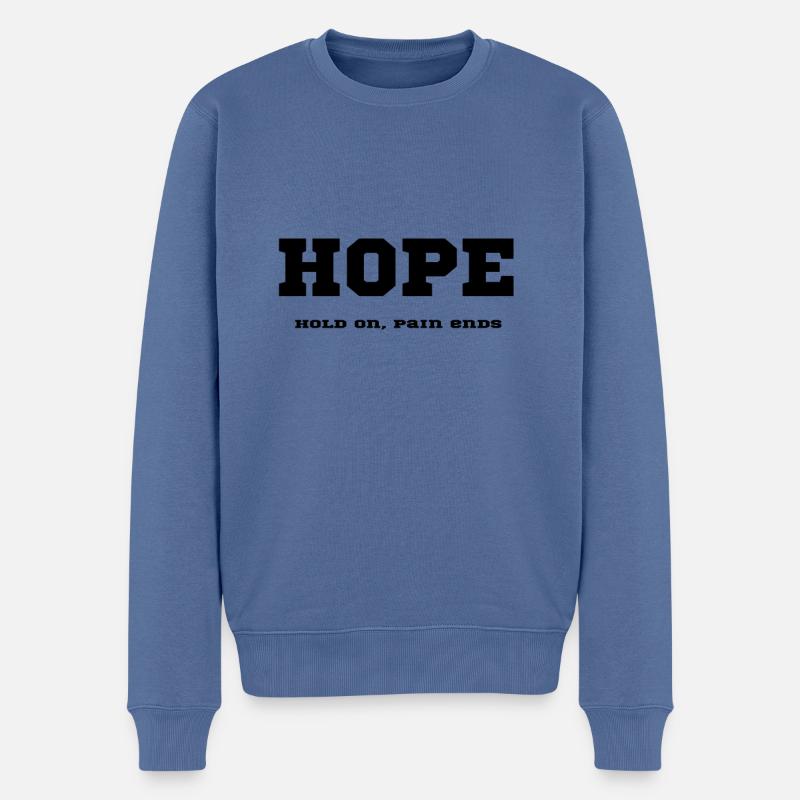 Hope - Männer Premium Bio Pullover - Taubenblau