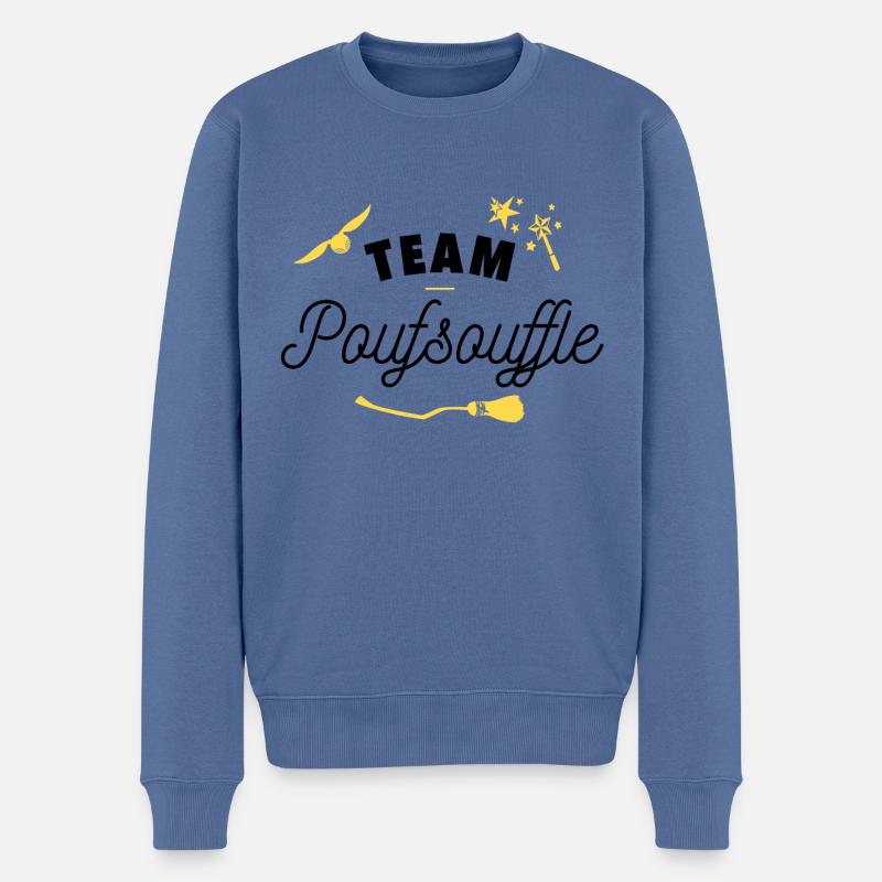 Team Poufsouffle - Pull Premium bio Homme - bleu pigeon