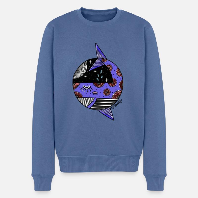Wal der Wal // Walwal - Männer Premium Bio Pullover - Taubenblau
