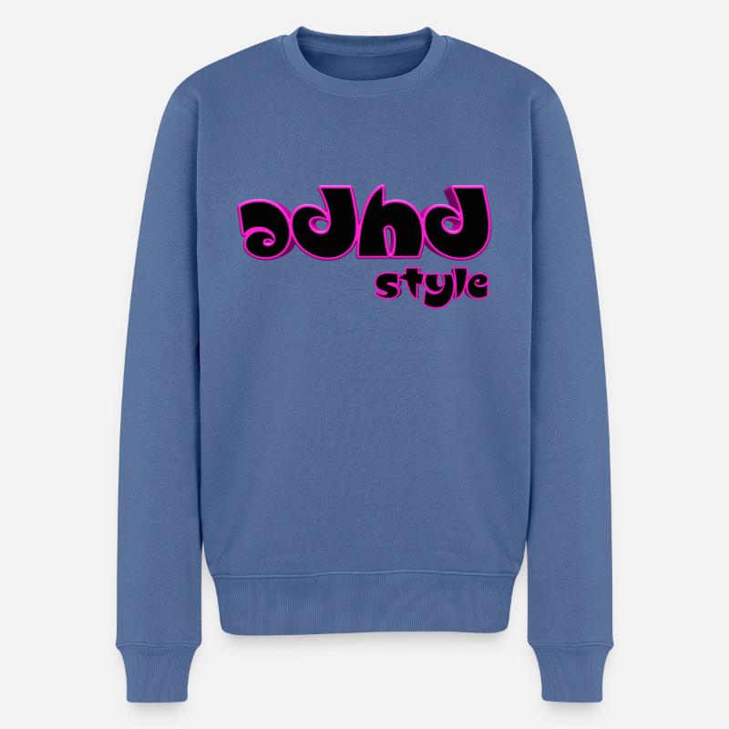 Style Adhd - Pull Premium bio Homme - bleu pigeon
