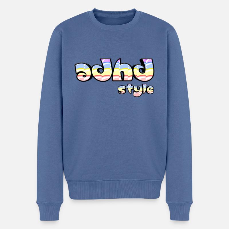 Adhd Stil - Männer Premium Bio Pullover - Taubenblau