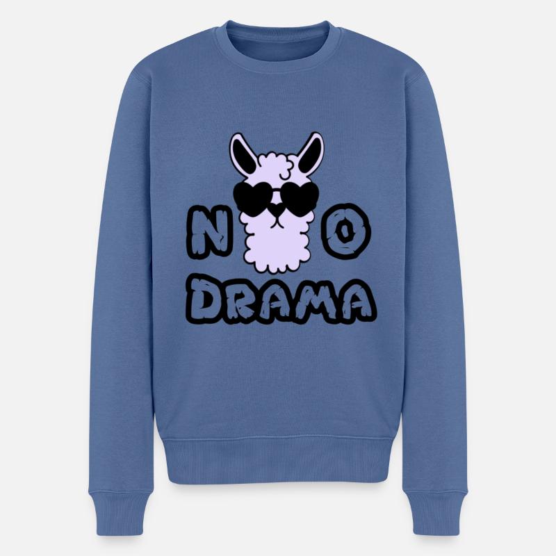 Kein Drama - Männer Premium Bio Pullover - Taubenblau