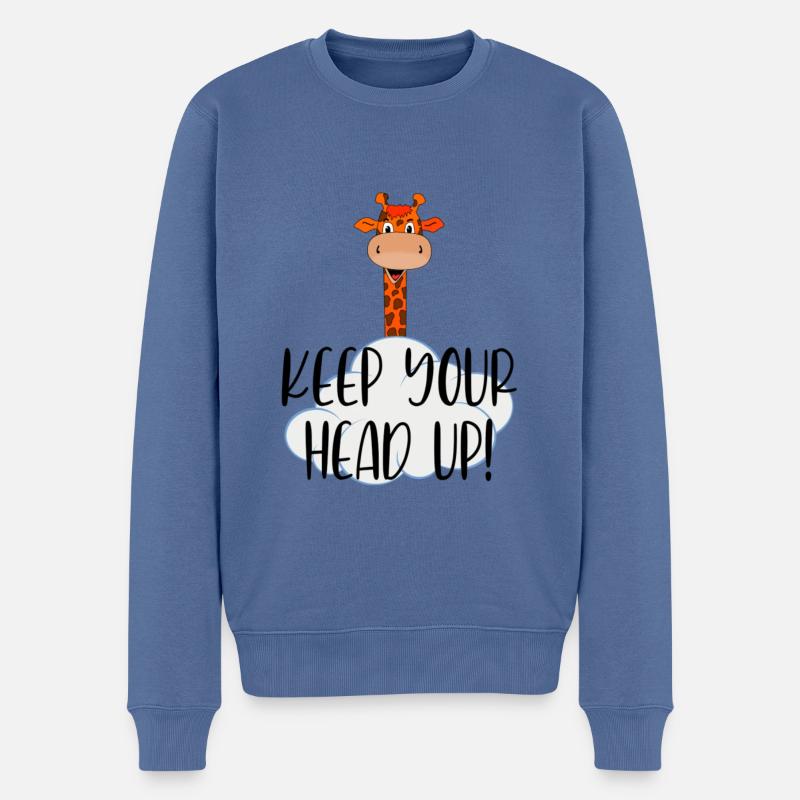 Kopf hoch! - Männer Premium Bio Pullover - Taubenblau