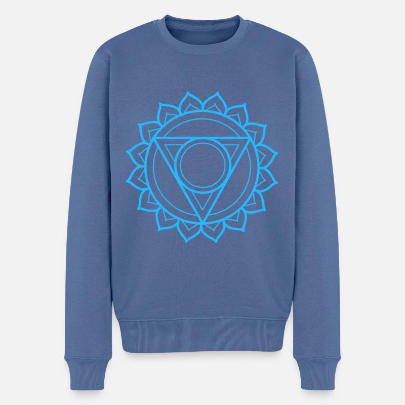 Vishuddha - Männer Premium Bio Pullover - Taubenblau