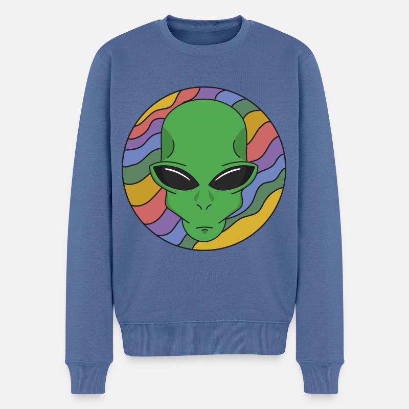 extraterrestre psychédélique - Pull Premium bio Homme - bleu pigeon
