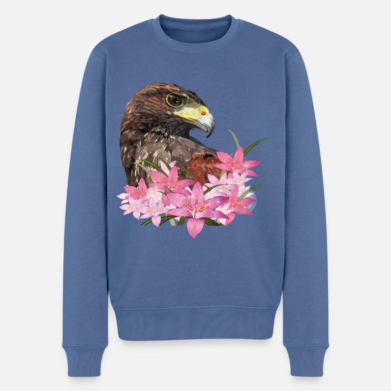 harris hawk - Pull Premium bio Homme - bleu pigeon