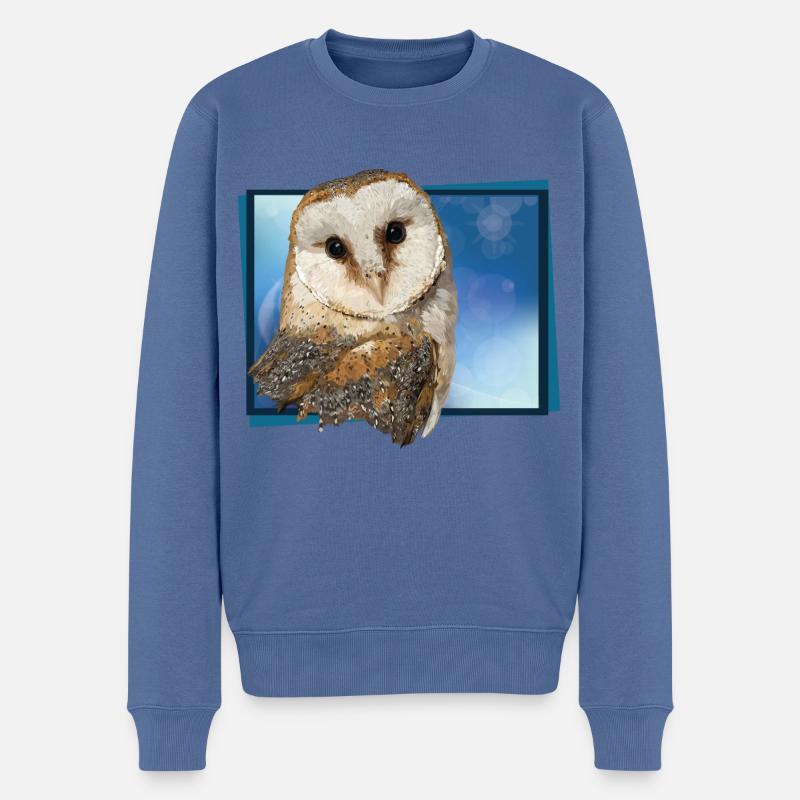 Schleiereule - Männer Premium Bio Pullover - Taubenblau