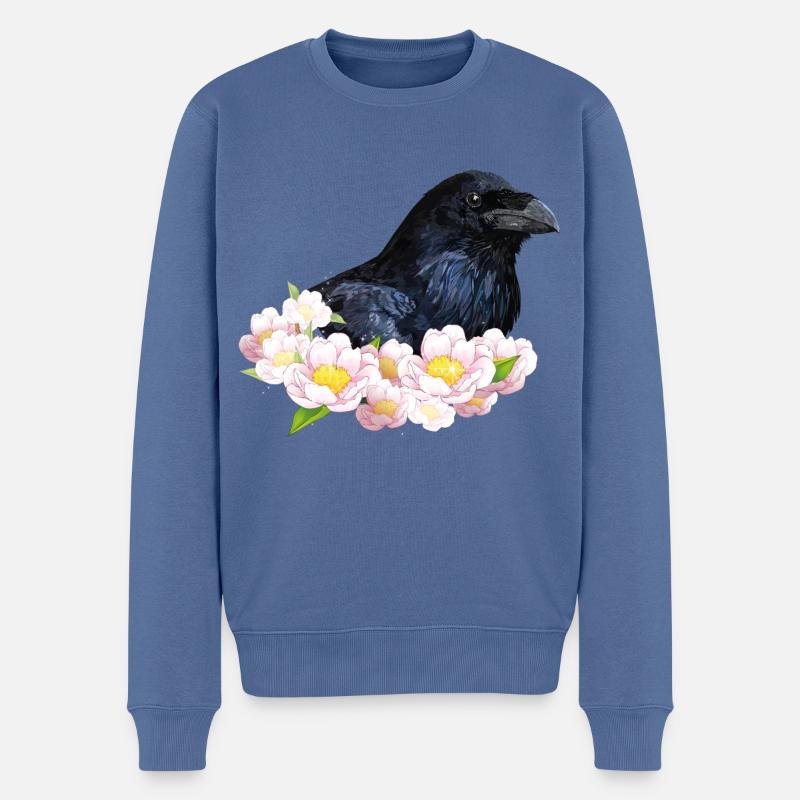 Krähe - Männer Premium Bio Pullover - Taubenblau