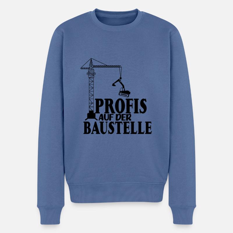 Profis auf der Baustelle - Männer Premium Bio Pullover - Taubenblau