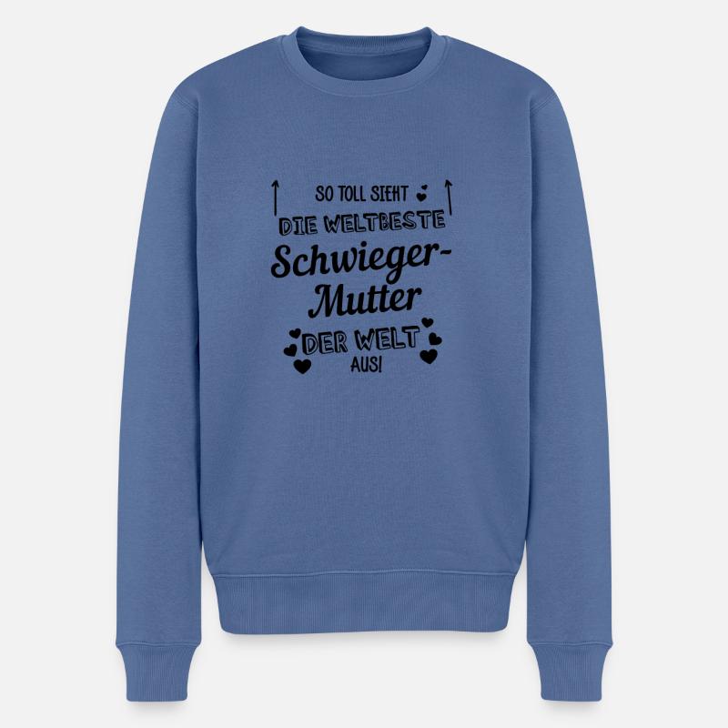 So toll sieht die weltbeste Schwiegermutter aus - Männer Premium Bio Pullover - Taubenblau