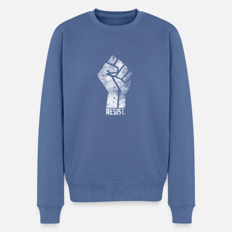 Resiste, resistant - Pull Premium bio Homme - bleu pigeon