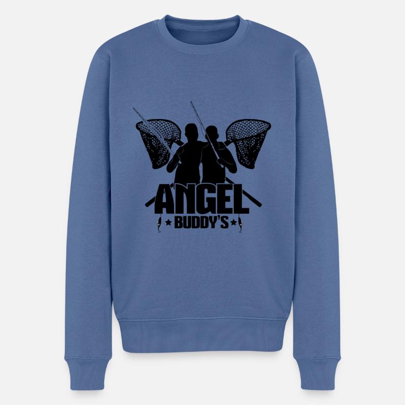 Angel Buddys Angeln Spruch Geschenk - Männer Premium Bio Pullover - Taubenblau