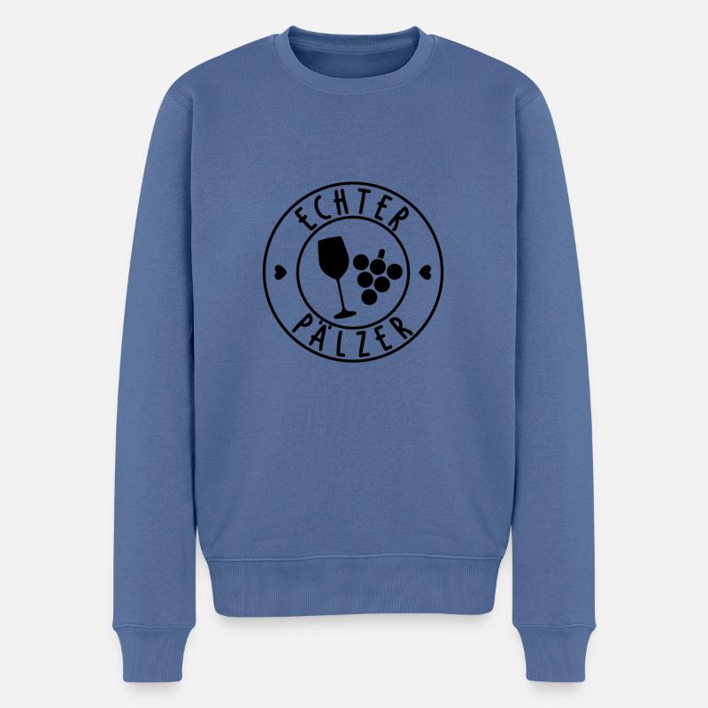 Echter Pälzer - Männer Premium Bio Pullover - Taubenblau