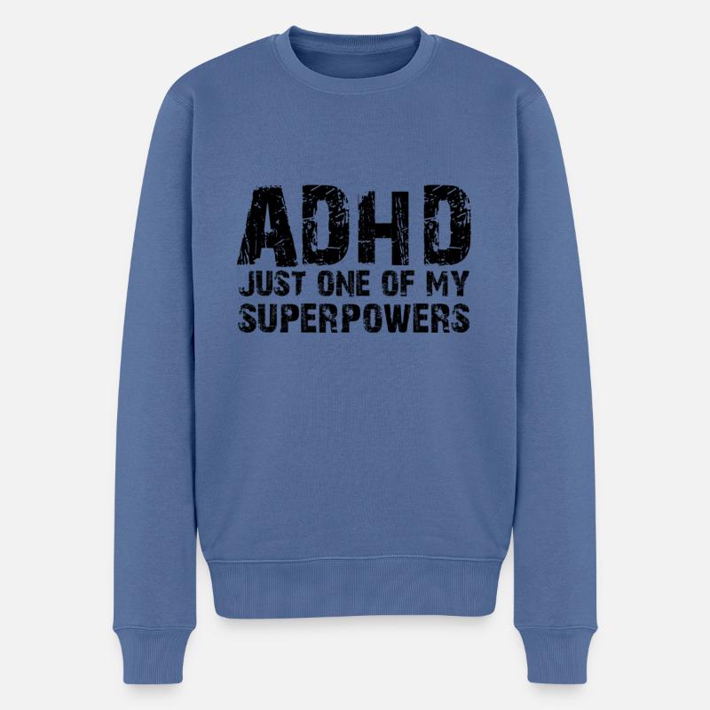 ADHS - Männer Premium Bio Pullover - Taubenblau