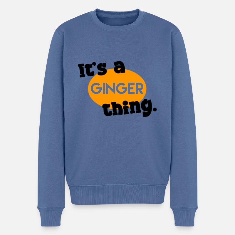 C’est un truc de gingembre. - Pull Premium bio Homme - bleu pigeon