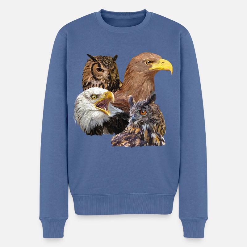 Greifvögel - Männer Premium Bio Pullover - Taubenblau
