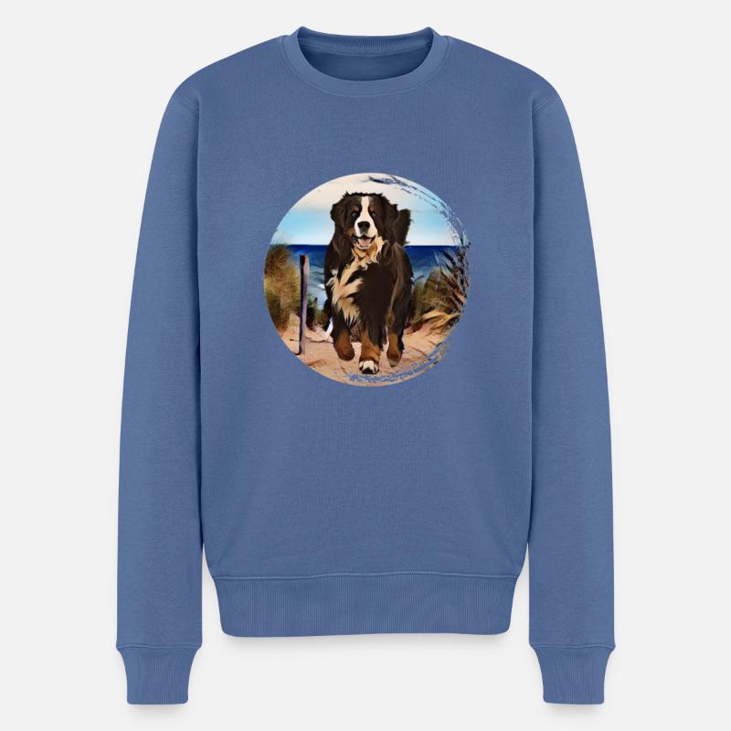 Berner Berghund - Männer Premium Bio Pullover - Taubenblau