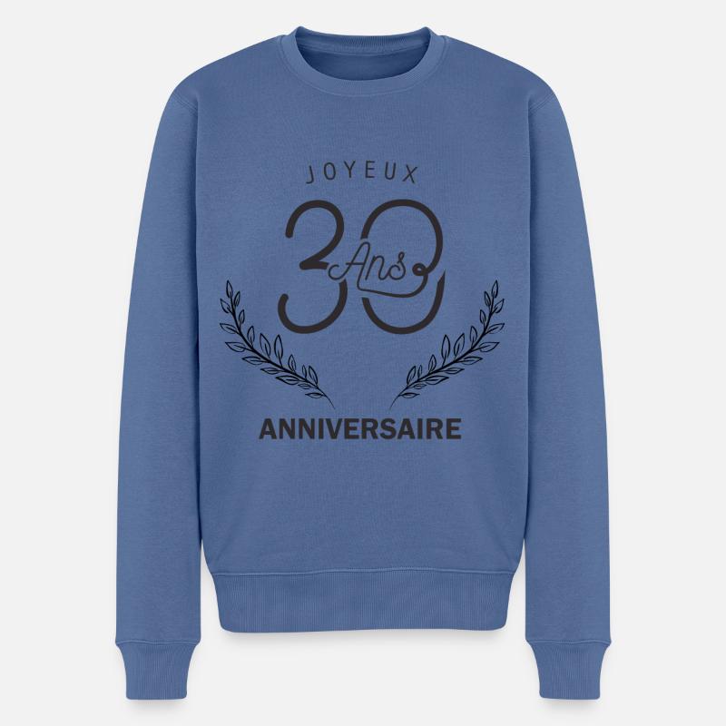 30 ans Joyeux Anniversaire - Pull Premium bio Homme - bleu pigeon
