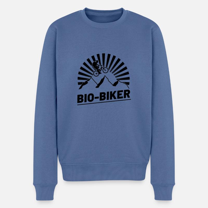 Bio-Biker - Männer Premium Bio Pullover - Taubenblau