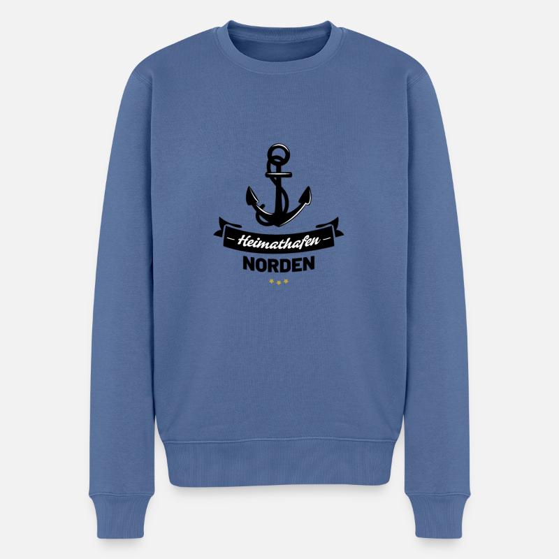 Heimathafen Norden - Männer Premium Bio Pullover - Taubenblau