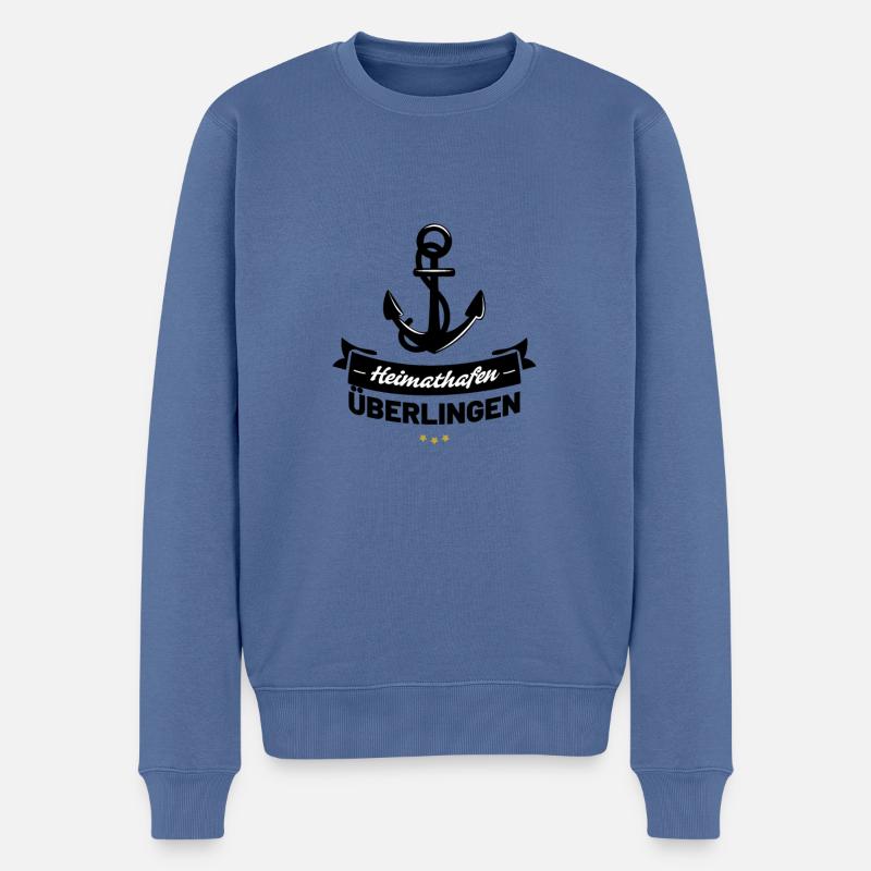Heimathafen Überlingen - Männer Premium Bio Pullover - Taubenblau