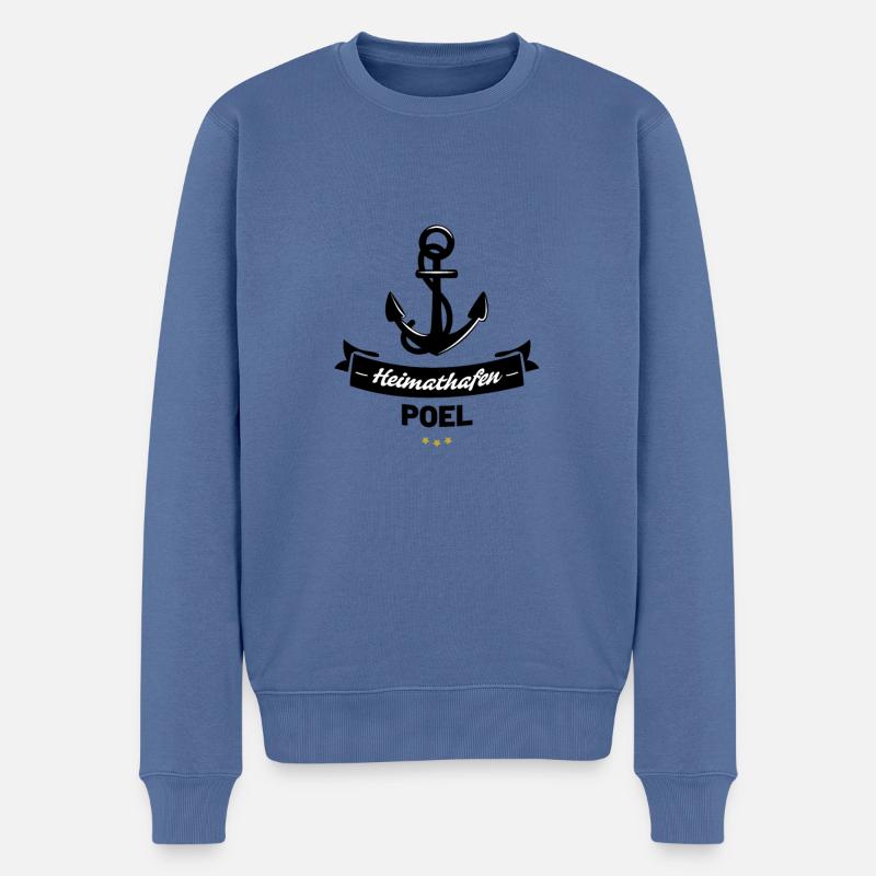 Heimathafen Poel - Männer Premium Bio Pullover - Taubenblau