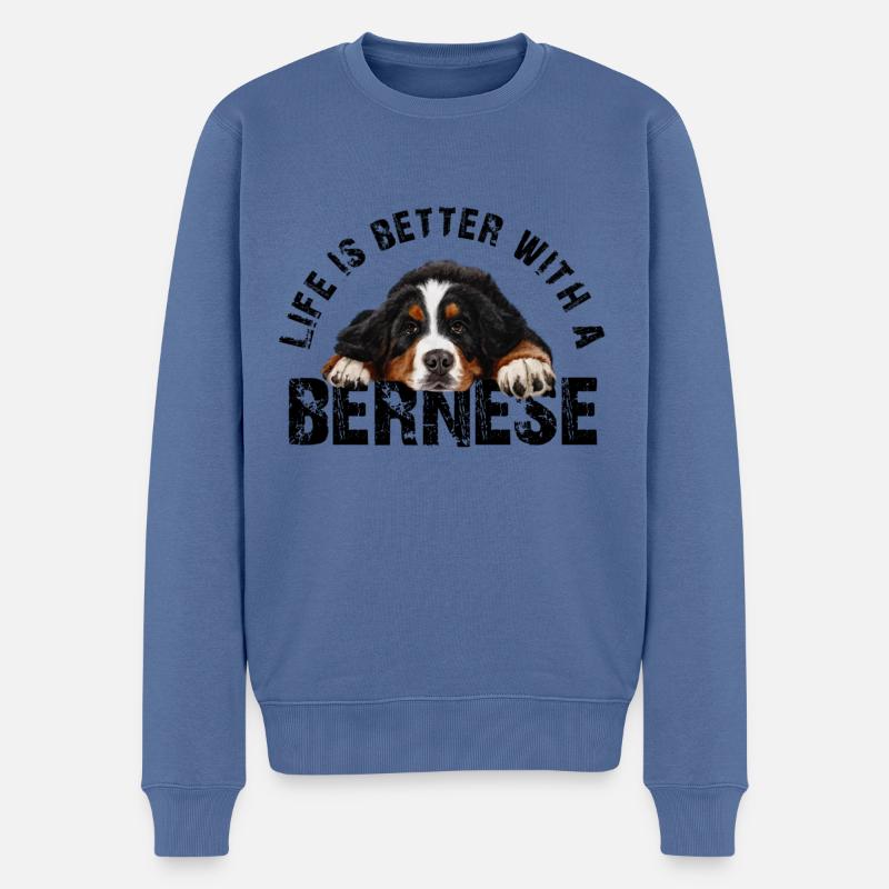 Bouvier bernois - Pull Premium bio Homme - bleu pigeon