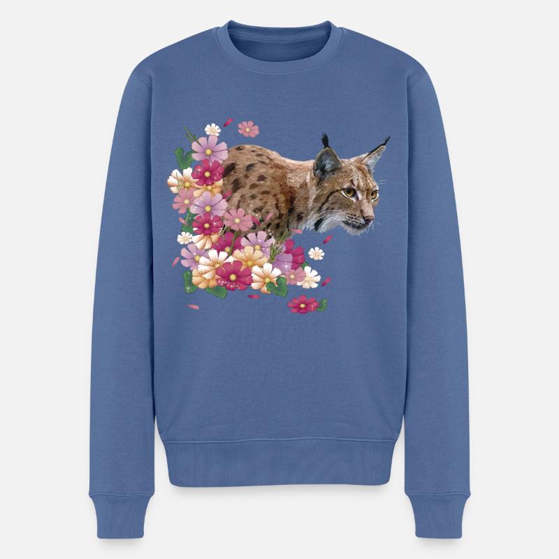 Luchs - Männer Premium Bio Pullover - Taubenblau