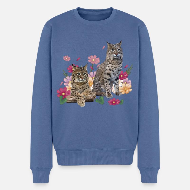 Luchs - Männer Premium Bio Pullover - Taubenblau