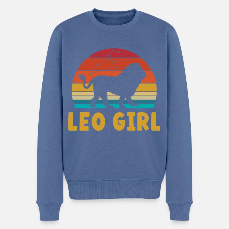 Sternzeichen Löwe - Männer Premium Bio Pullover - Taubenblau