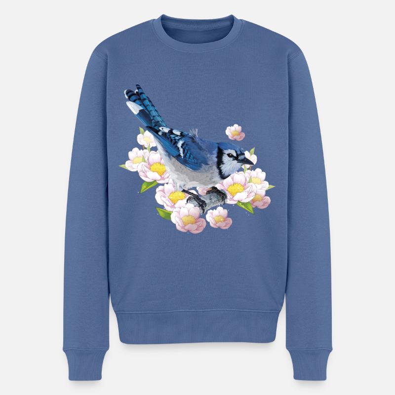 Chara bleu - Pull Premium bio Homme - bleu pigeon