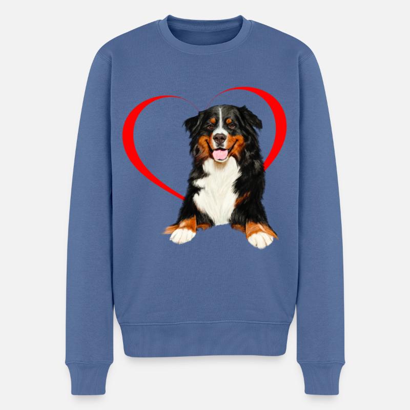 Berner Sennenhund - Männer Premium Bio Pullover - Taubenblau