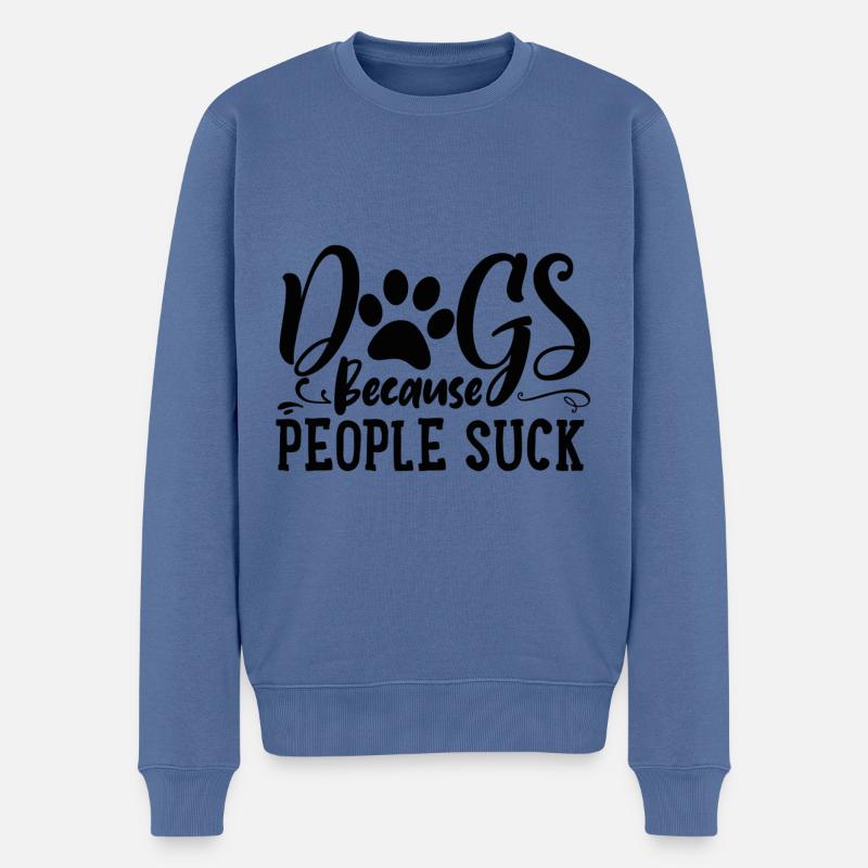 Hund - Männer Premium Bio Pullover - Taubenblau
