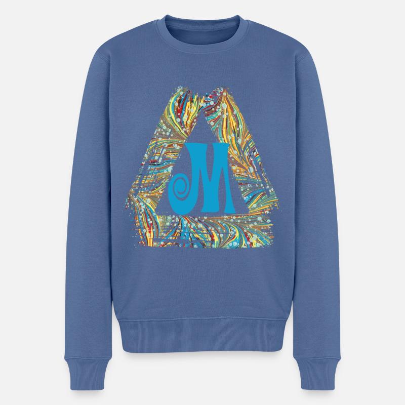 e 201 m - Pull Premium bio Homme - bleu pigeon