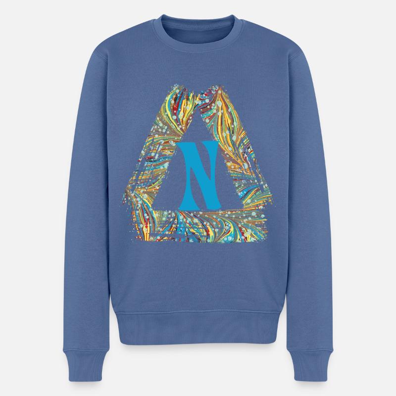 e 201 n - Pull Premium bio Homme - bleu pigeon
