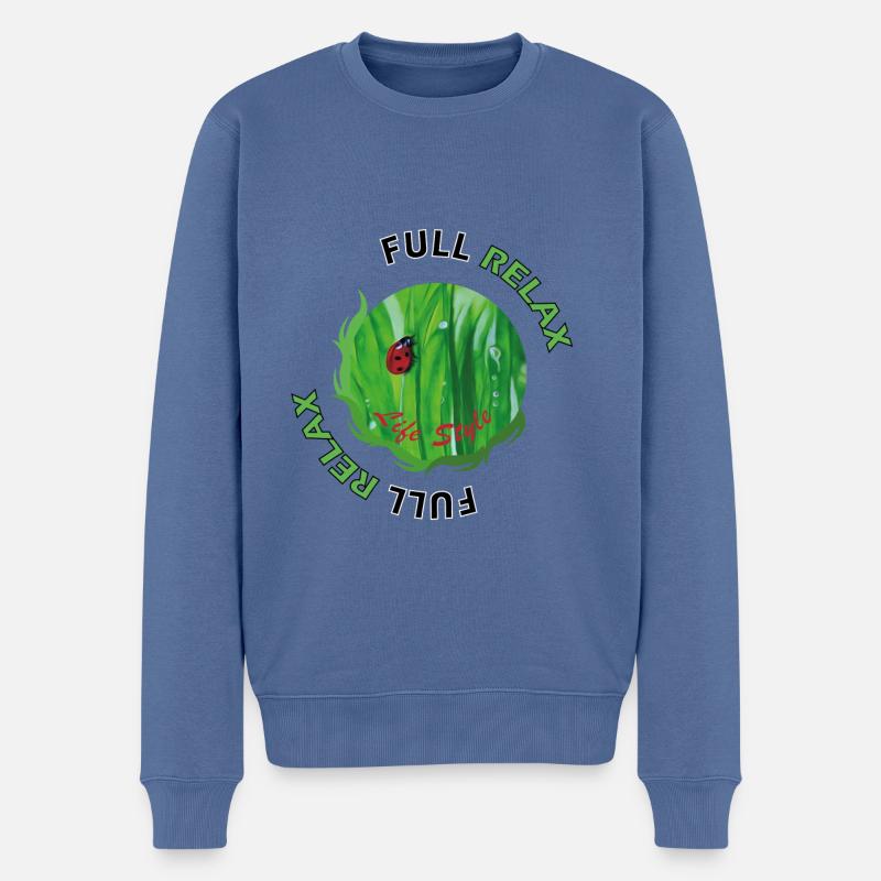 Volle Entspannung wohltuend - Männer Premium Bio Pullover - Taubenblau