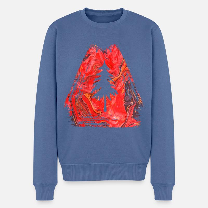 tanne e 13 - Männer Premium Bio Pullover - Taubenblau
