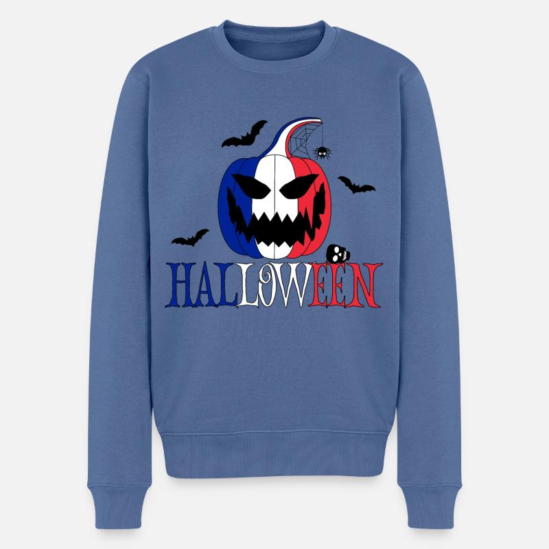 Halloween Frankreich - Männer Premium Bio Pullover - Taubenblau