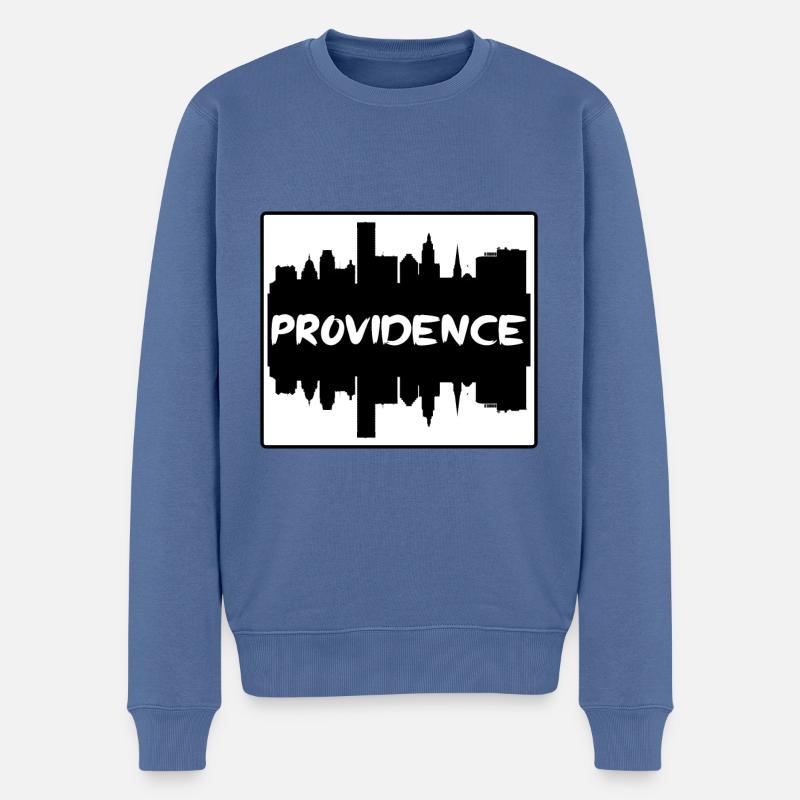 Providence Rhode Island Usa Skyline Silhouette Tra - Männer Premium Bio Pullover - Taubenblau